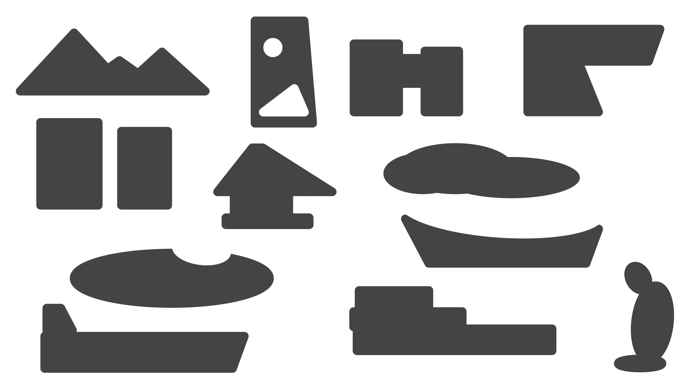 山形の水石 白黒模様 形でみる水石 水石の見立てる際の形の